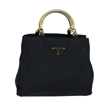 Prada Metal Handles Tote Tessuto, NAVY, NYLON, Tote bag