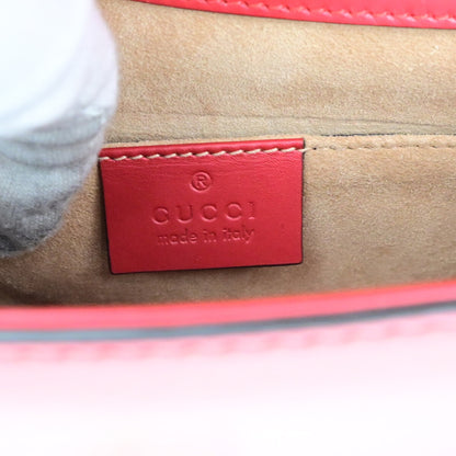 Gucci Sylvie Shoulder Bag Leather, RED, LEATHER, Shoulder bag