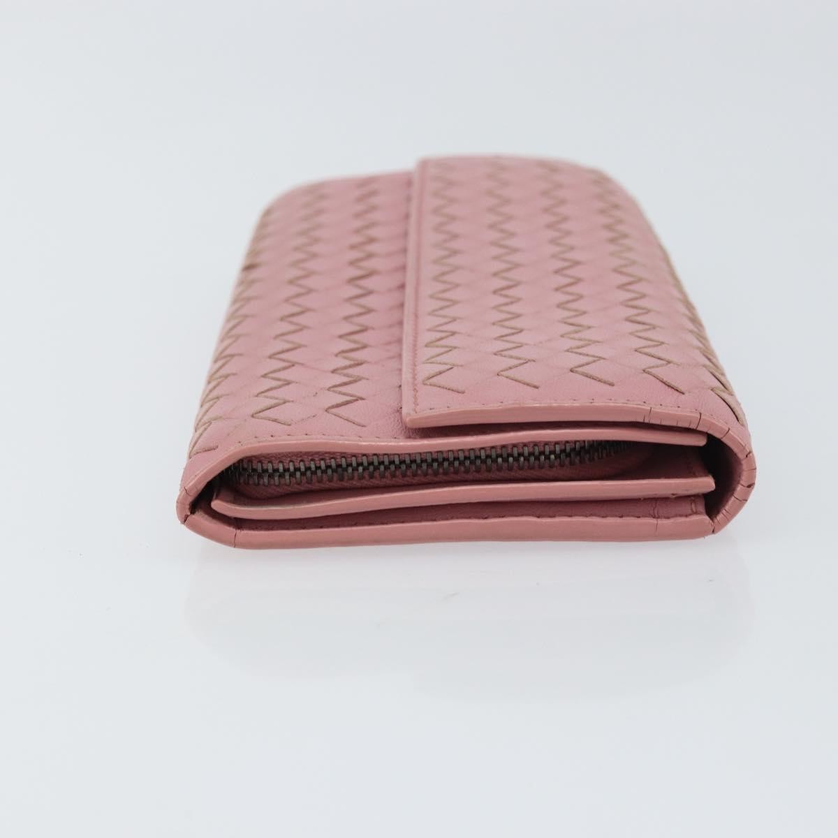 Bottega Veneta Intrecciato Long Zip  Wallet Leather, PINK, LEATHER, Wallets