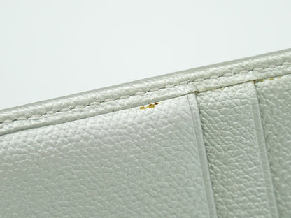 Chanel Coco bouton wallet Leather, SILVER, LEATHER, Wallets