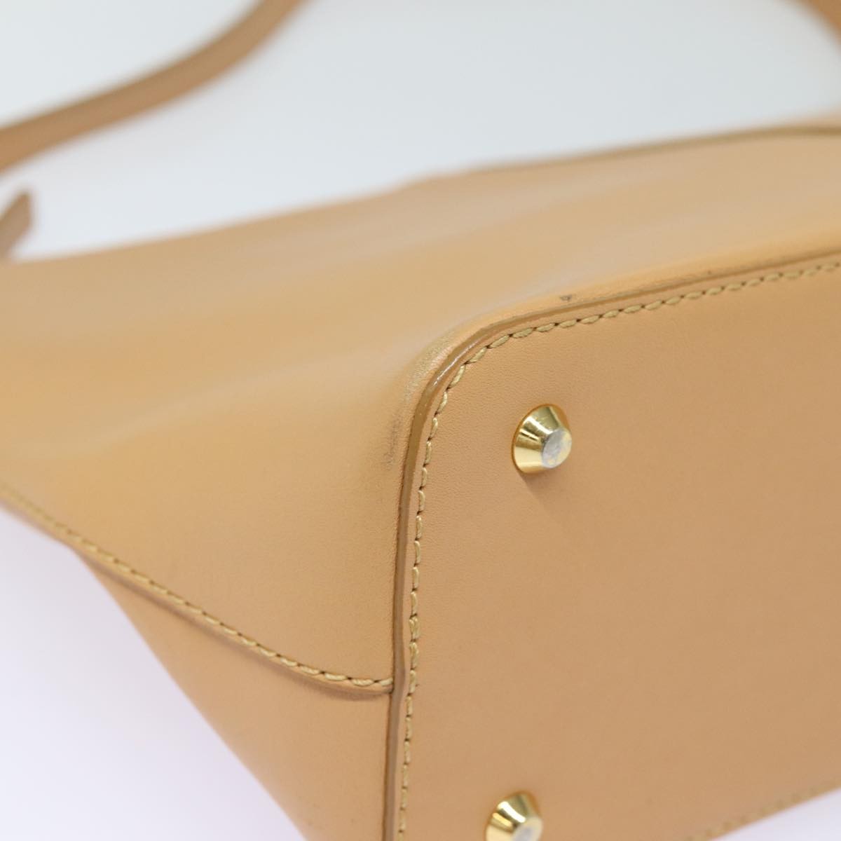 Burberry Vintage Shoulder Bag Leather, BEIGE, LEATHER, Shoulder bag