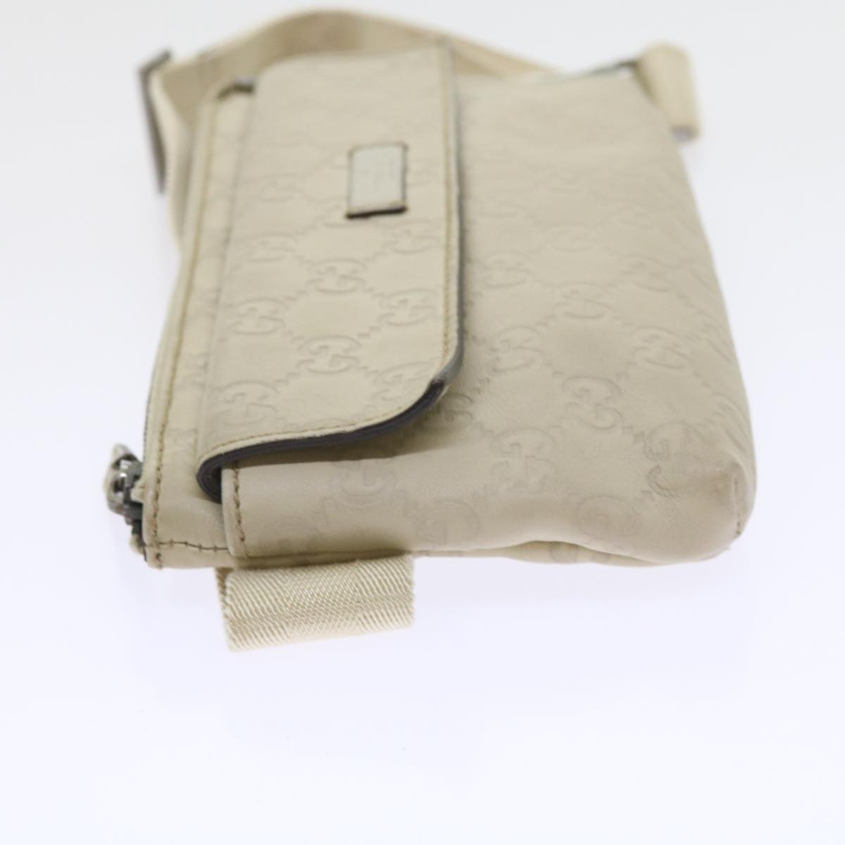 Gucci Waist Belt Bag Guccissima, WHITE, LEATHER, Shoulder bag