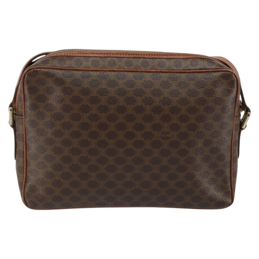 Celine Vintage Macadam Shoulder Bag Canvas and Leather, BROWN, CANVAS, Shoulder bag