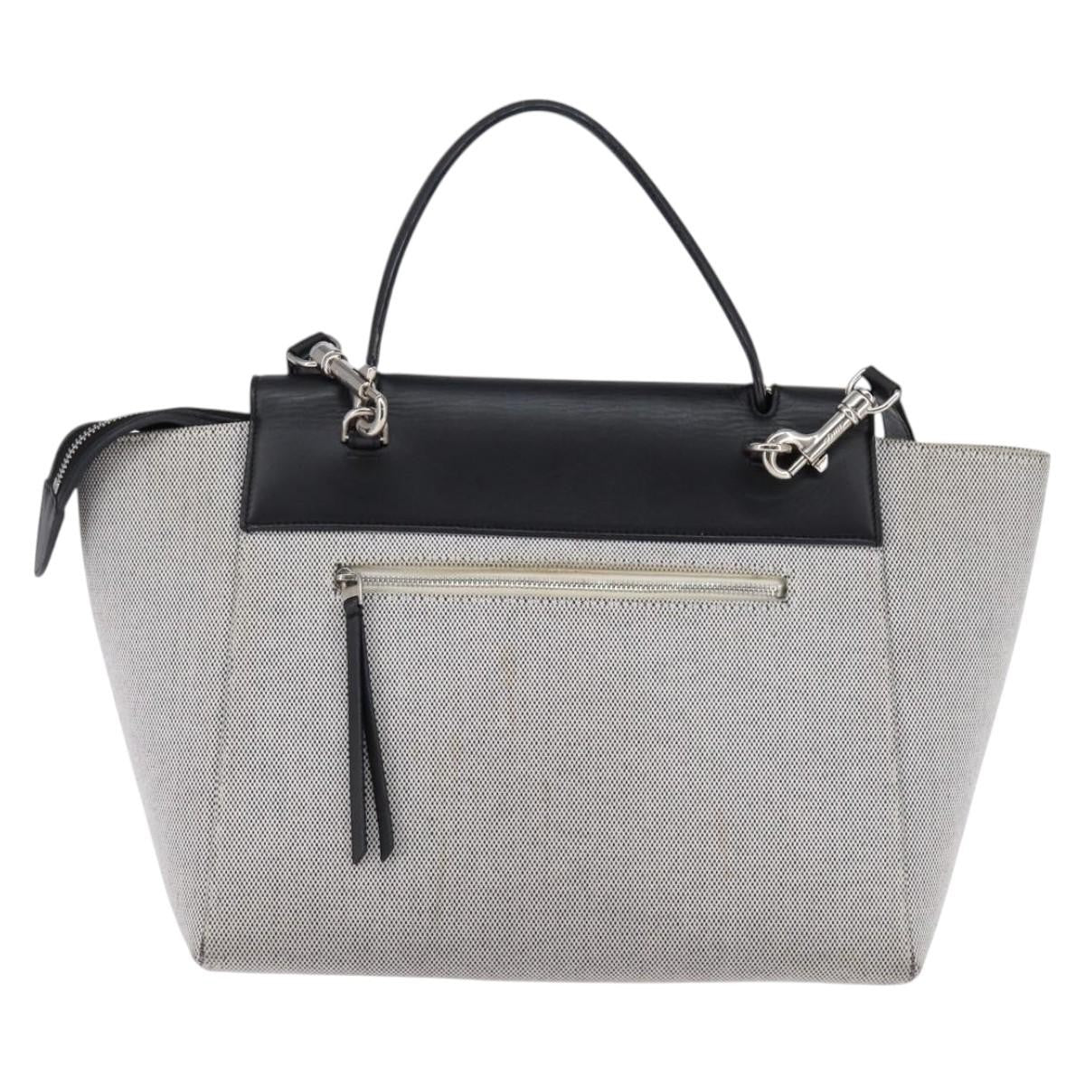 Celine Belt Bag Canvas and Leather, GRAY, CANVAS, Shoulder bag