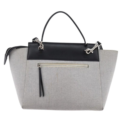 Celine Belt Bag Canvas and Leather, GRAY, CANVAS, Shoulder bag