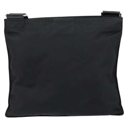 Prada Front Pocket Messenger Bag Tessuto, BLACK, NYLON, Shoulder bag