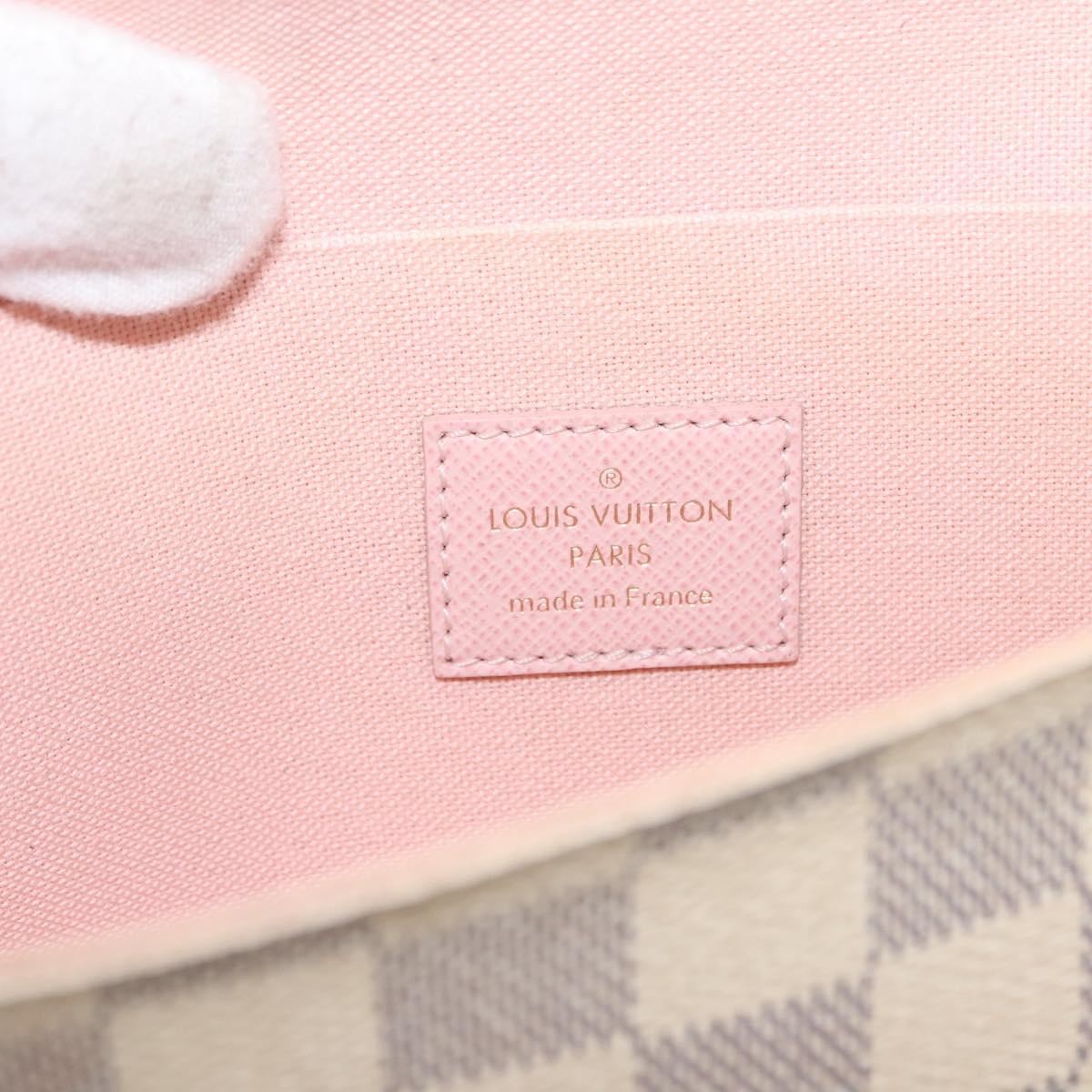 Louis Vuitton Felicie Pochette Damier, WHITE, CANVAS, Clutche & pouche