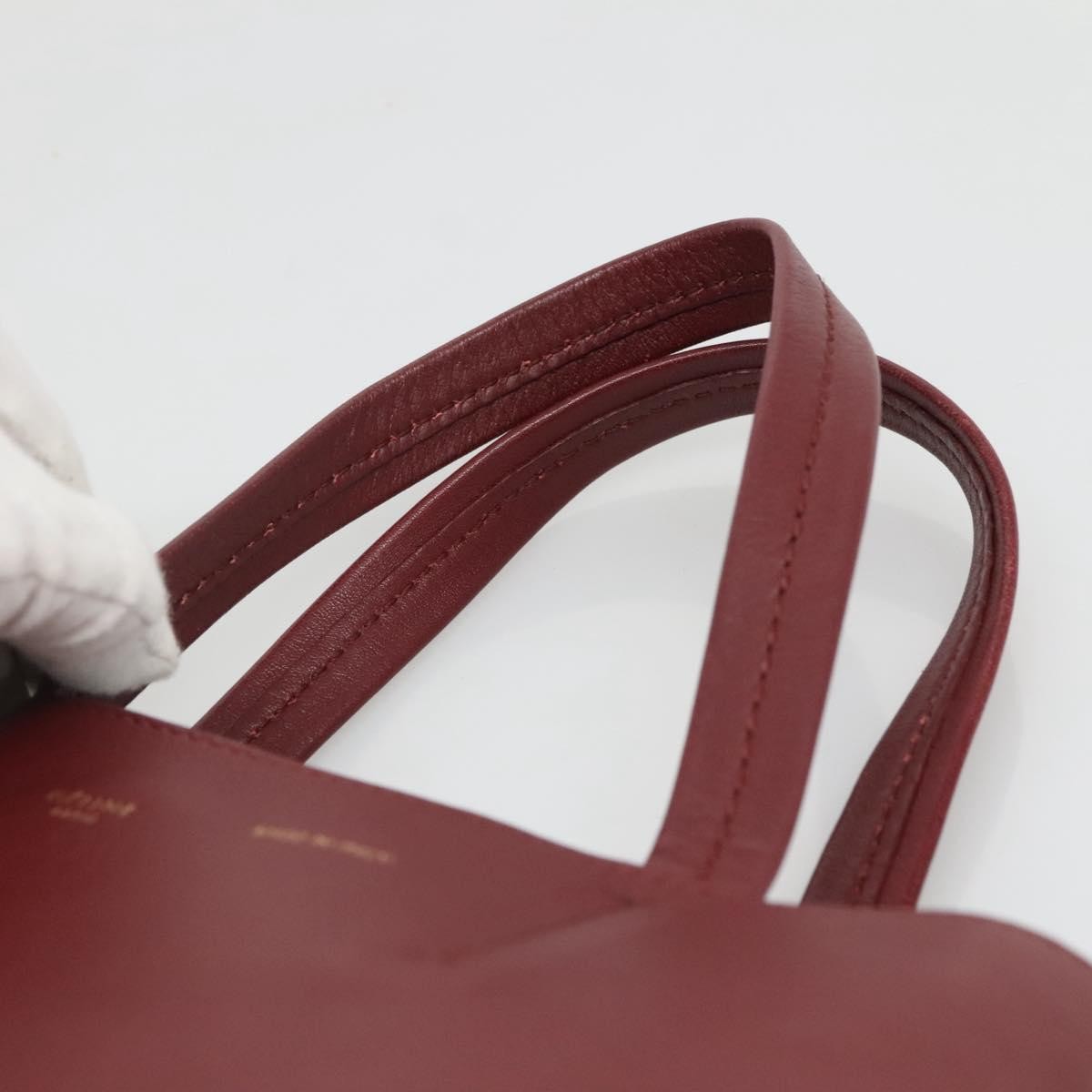 Celine Vertical Cabas Tote Leather, RED, LEATHER, Tote bag