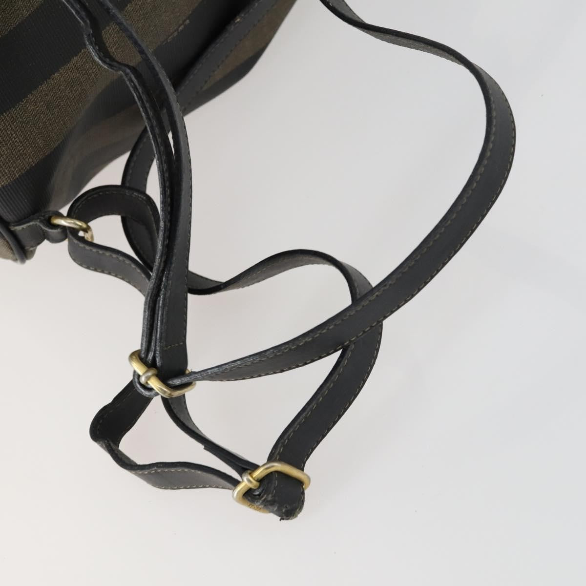 Fendi Pequin Front Pocket Backpack Coated Canvas, BROWN, PVC, Backpack