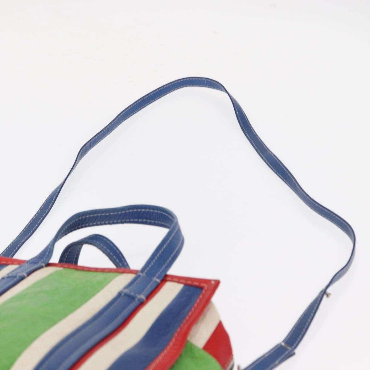 Balenciaga Bazar Convertible Tote Striped Leather, MULTICOLOUR, LEATHER, Tote bag