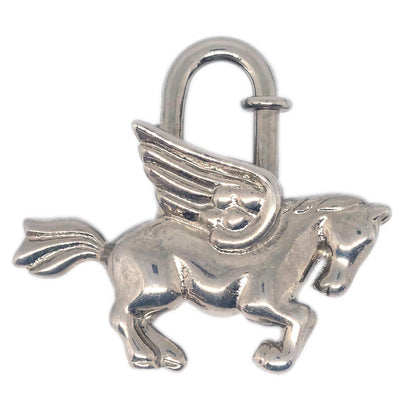 Hermes Pegasus Cadena Lock Charm Metal, SILVER, SILVER_PLATED, Charms and Keychains