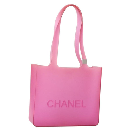 Chanel Logo Tote bag Rubber, PINK, RUBBER, Tote bag
