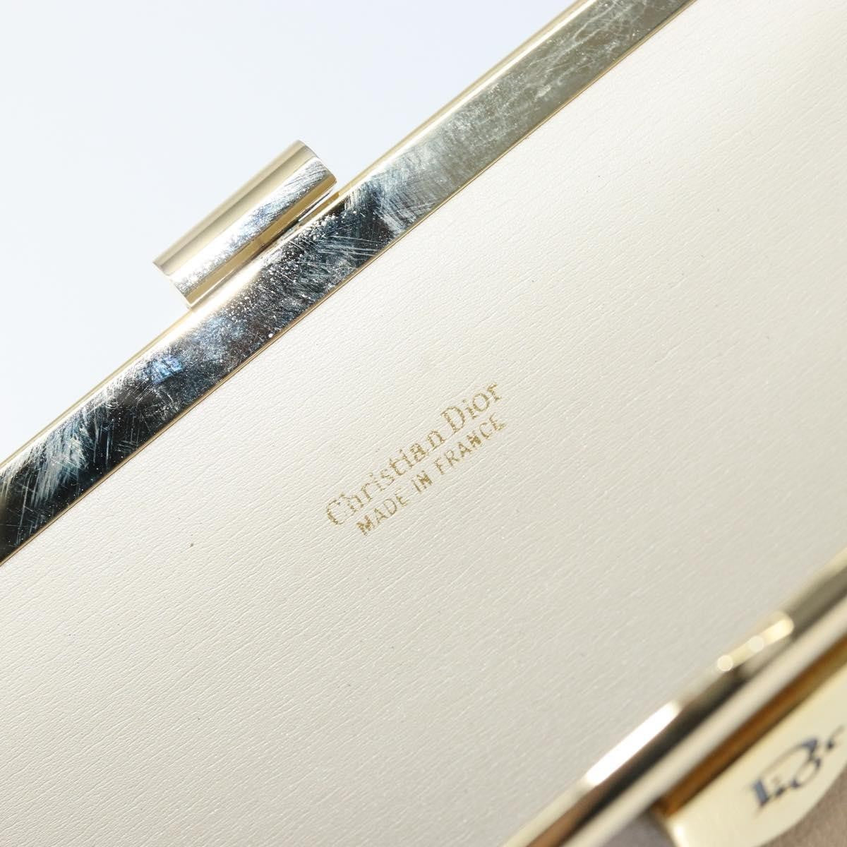 Christian Dior Logo Pouch Leather, BEIGE, LEATHER, Clutche & pouche