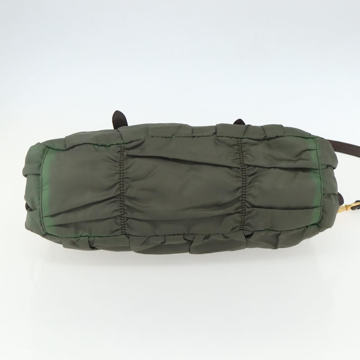 Prada Gaufre Convertible Satchel Tessuto, KHAKI, NYLON, Handbag