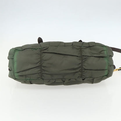 Prada Gaufre Convertible Satchel Tessuto, KHAKI, NYLON, Handbag