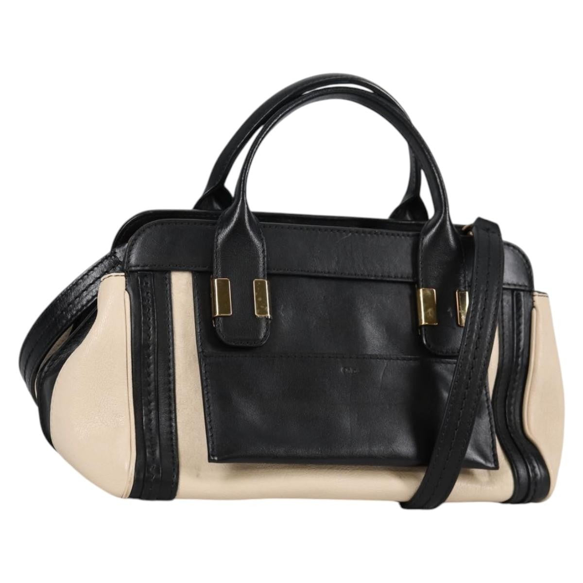 Chloe Alice Satchel Leather, WHITE, LEATHER, Handbag