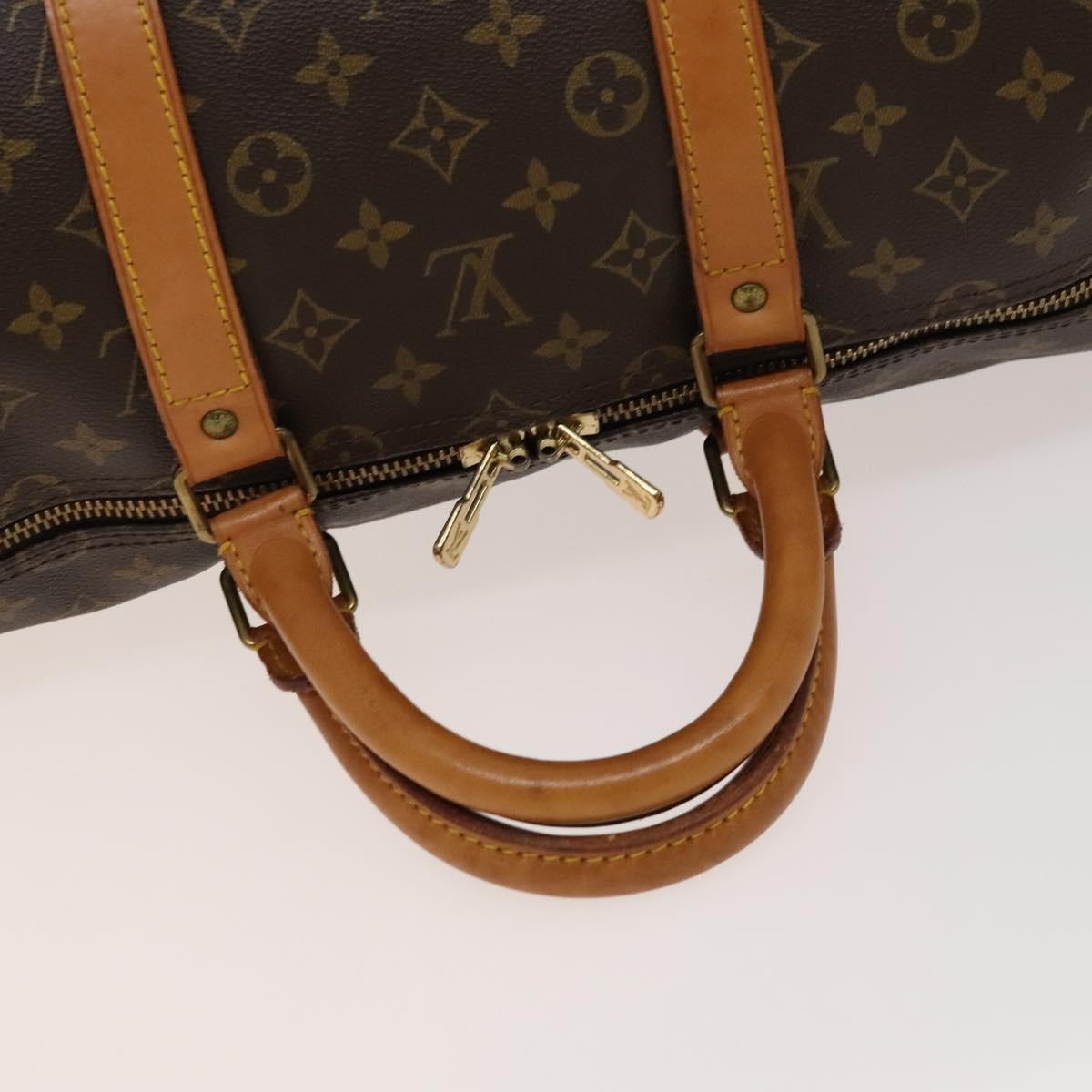 Louis Vuitton Keepall Bag Monogram Canvas, BROWN, CANVAS, Travel bag