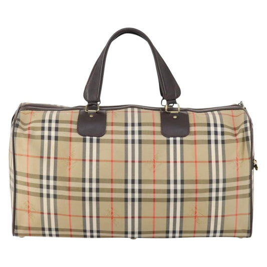 Burberry Vintage Duffle Bag Haymarket Canvas, BEIGE, CANVAS, Travel bag
