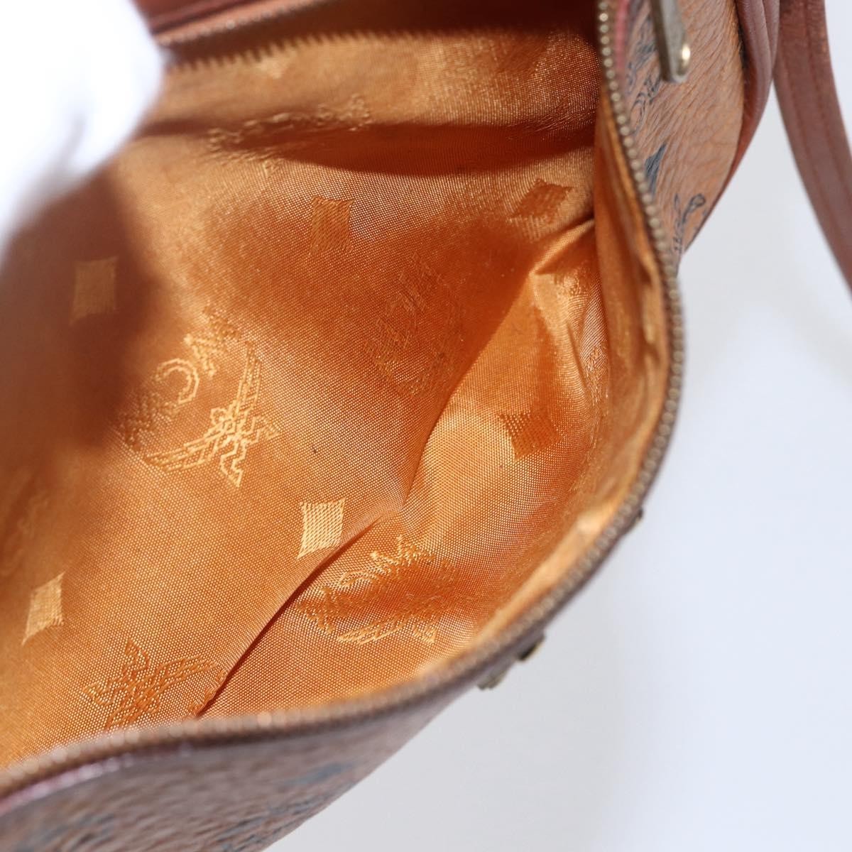MCM Visetos Shoulder bag Canvas and Leather, BROWN, CANVAS, Shoulder bag