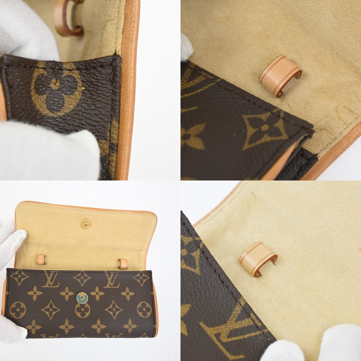 Louis Vuitton Twin Handbag Monogram Canvas, Brown, Leather, Clutch
