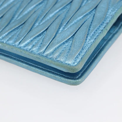 Miu Miu Matelasse Wallet Leather, BLUE, LEATHER, Wallets