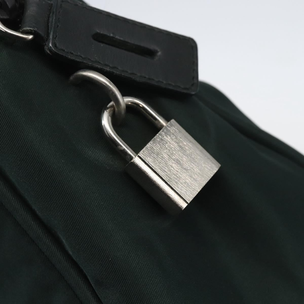 Prada Bowling Shoulder Bag Tessuto, GREEN, NYLON, Handbag