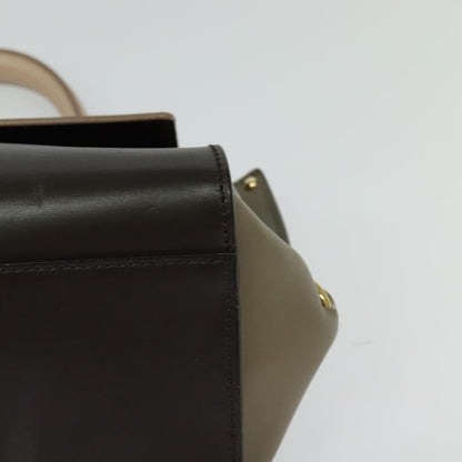 Salvatore Ferragamo Gancini handbag Leather, BROWN, LEATHER, Handbag