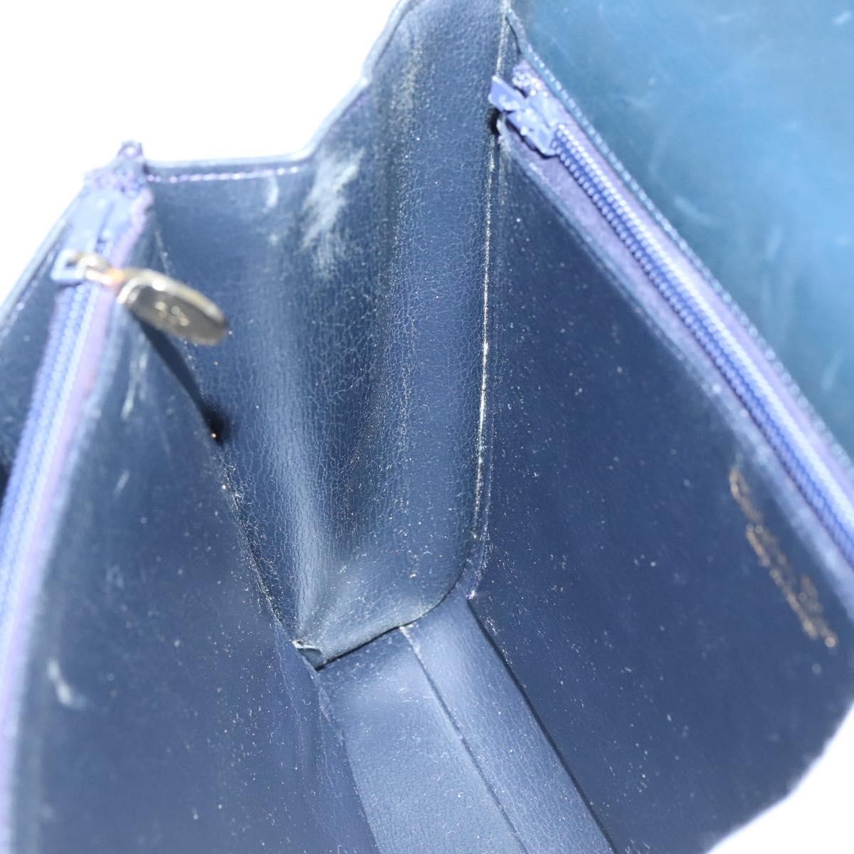 Christian Dior Vintage Handbag Leather, NAVY, LEATHER, Handbag