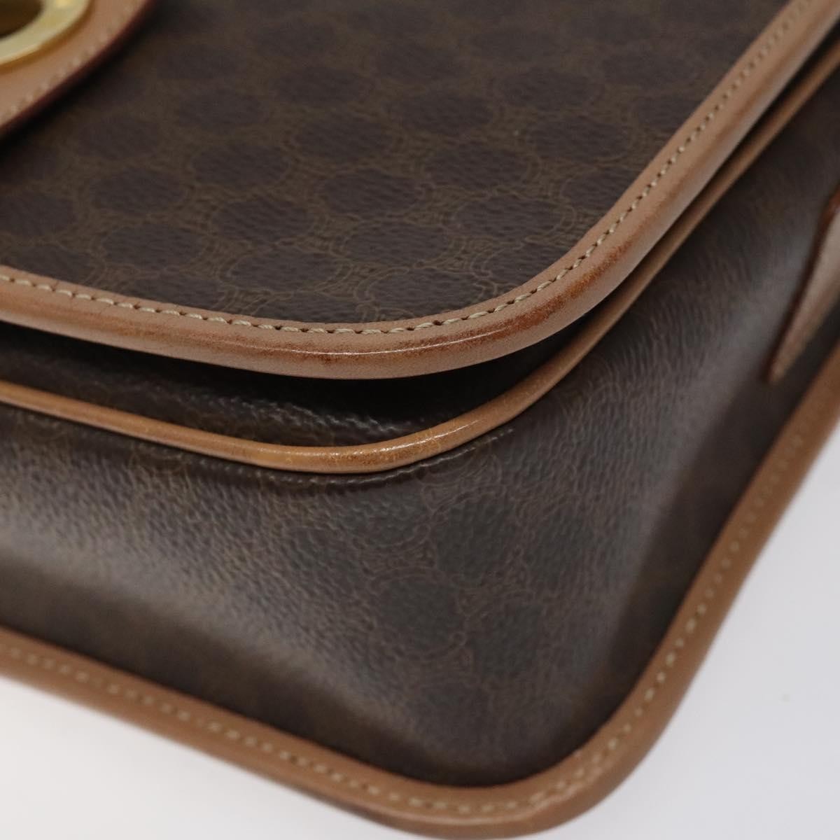 Celine Macadam Shoulder Bag PVC Leather, BROWN, CANVAS, Shoulder bag