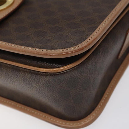 Celine Macadam Shoulder Bag PVC Leather, BROWN, CANVAS, Shoulder bag