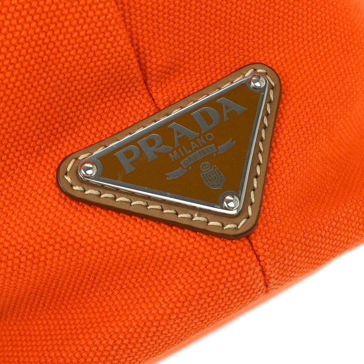 Prada Canapa Convertible Shopping Tote Canvas, ORANGE, CANVAS, Tote bag