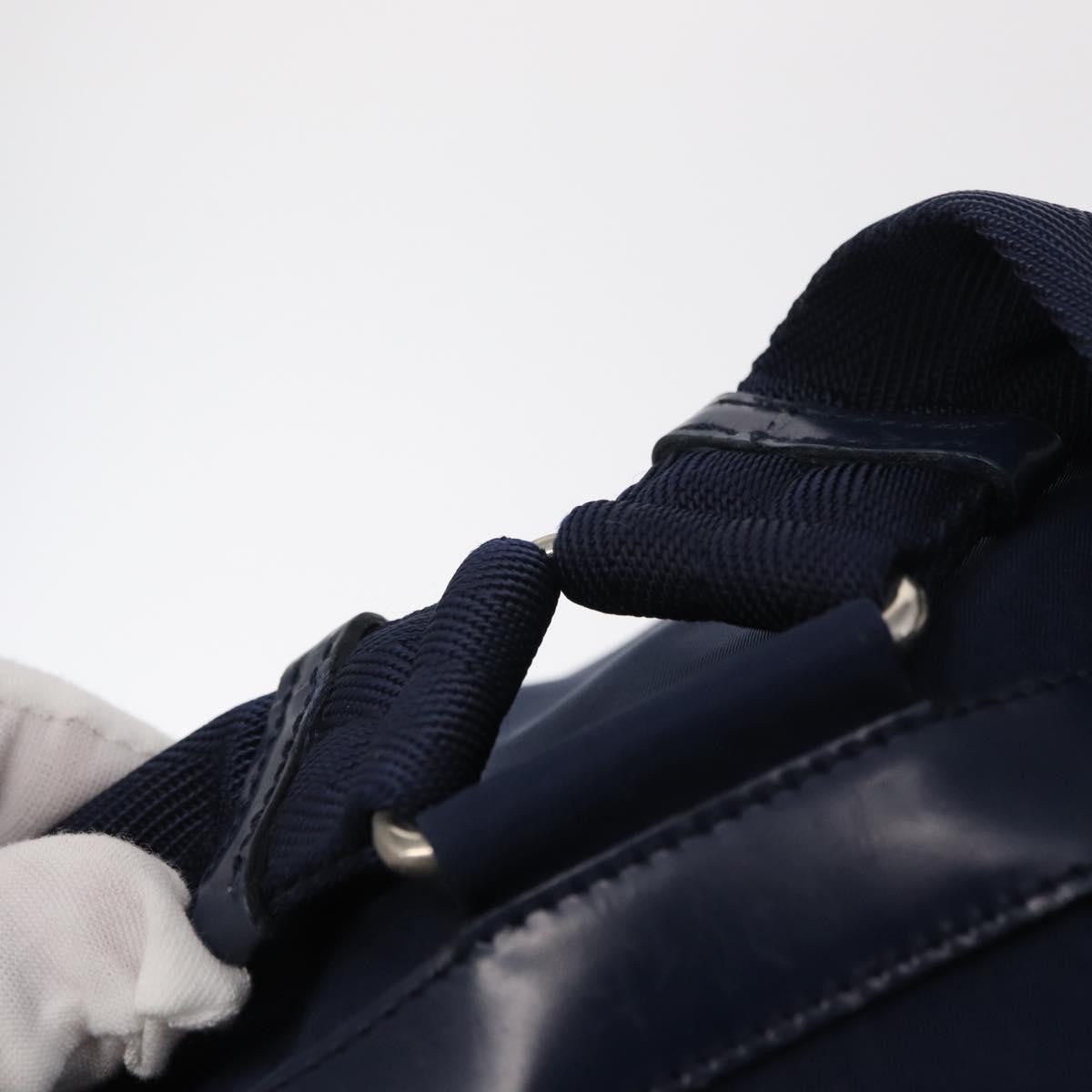 Prada Vela Double Front Pocket Backpack Tessuto with Saffiano Leather, BLUE, NYLON, Backpack