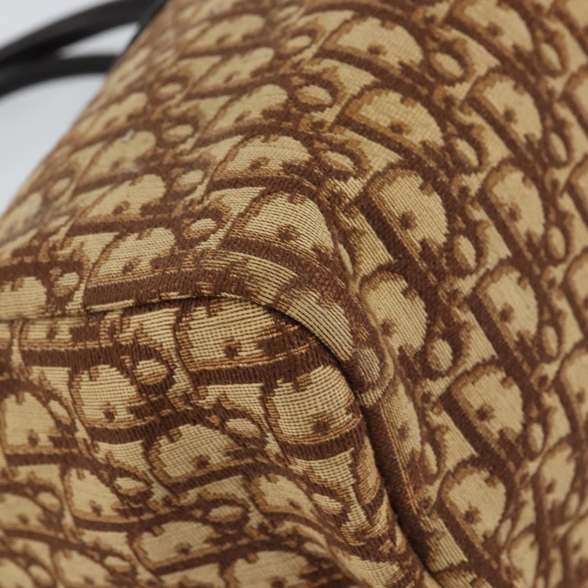 Christian Dior Vintage CD Trotter Handbag Canvas, BROWN, CANVAS, Handbag