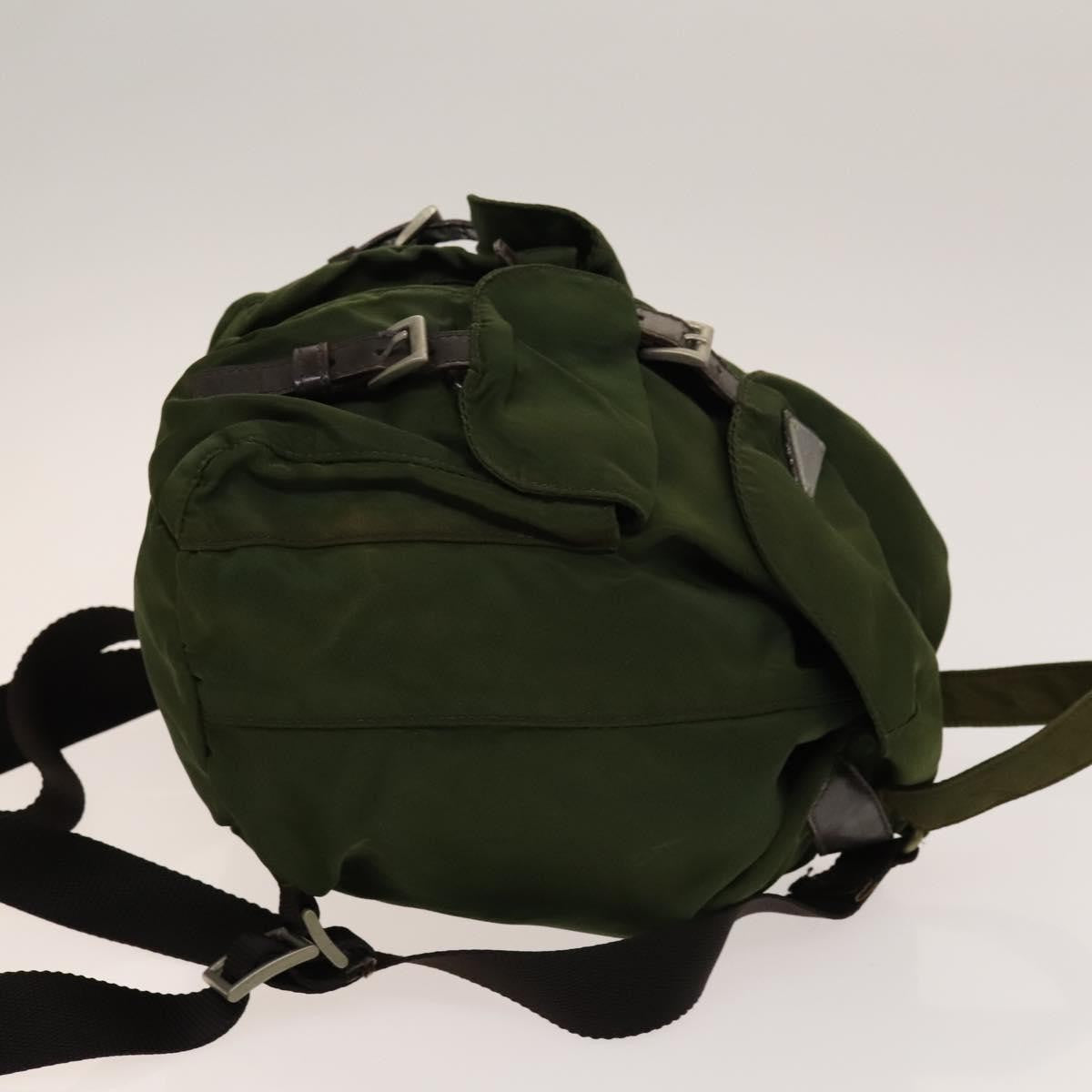 Prada Vela Double Front Pocket Backpack Tessuto with Saffiano Leather, KHAKI, NYLON, Backpack