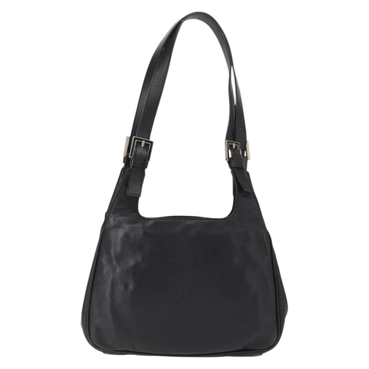 Fendi Vintage Shoulder Bag Leather, BLACK, LEATHER, Shoulder bag