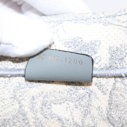 Christian Dior Book Tote Embroidered Canvas, GRAY, CANVAS, Tote bag