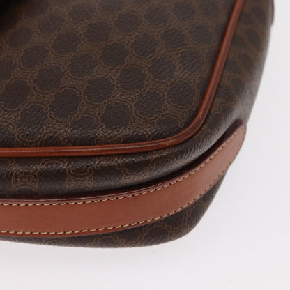 Celine Vintage Macadam Shoulder Bag Canvas and Leather, BROWN, CANVAS, Shoulder bag