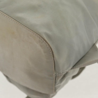 Prada Double Pocket Backpack Chain Shoulder Bag Re-Nylon, GRAY, NYLON, Backpack