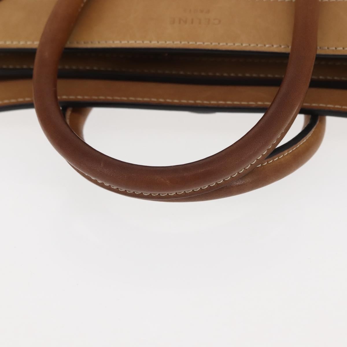 Celine Tricolor Luggage Bag Leather, BEIGE, LEATHER, Handbag