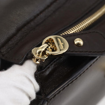 Salvatore Ferragamo Sofia Satchel Leather, BROWN, LEATHER, Handbag