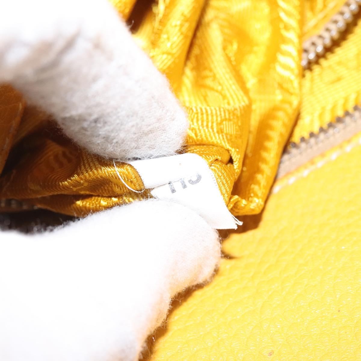 Prada Vintage Handbag Leather, YELLOW, LEATHER, Handbag