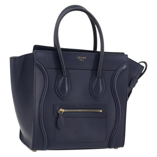 Celine Tricolor Luggage Bag Leather, Navy, Leather, Handbag