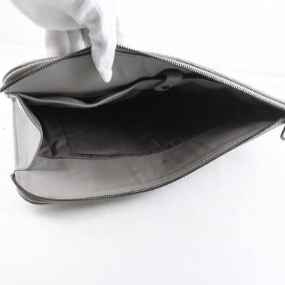 Bottega Veneta Portfolio Pouch Intrecciato Nappa, GRAY, CALFSKIN, Clutche & pouche