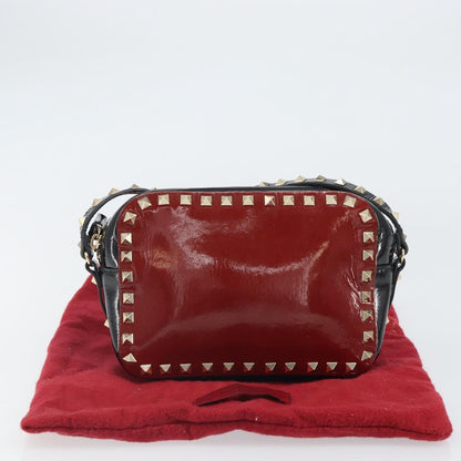 Valentino Garavani Rockstud Chain Camera Crossbody Bag Patent leather, RED, PATENT_LEATHER, Clutche & pouche