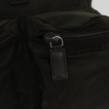 Prada Double Front Pocket Backpack Tessuto, Khaki, Nylon, Backpack