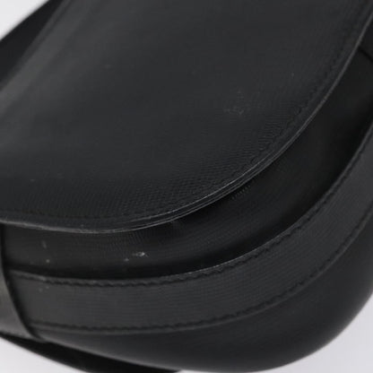 Celine Vintage Circle Logo Crossbody Bag Leather, BLACK, LEATHER, Shoulder bag