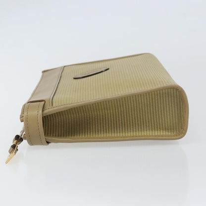 Saint Laurent Zip Pouch Leather, BEIGE, LEATHER, Clutche & pouche