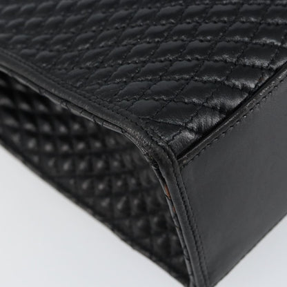Bally Vintage Handbag Quilted Leather, BLACK, LEATHER, Handbag