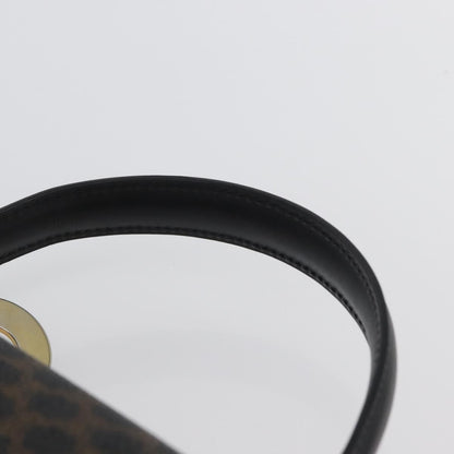 Celine Vintage Convertible Top Handle Bag Macadam Coated Canvas, Black, Canvas, Handbag