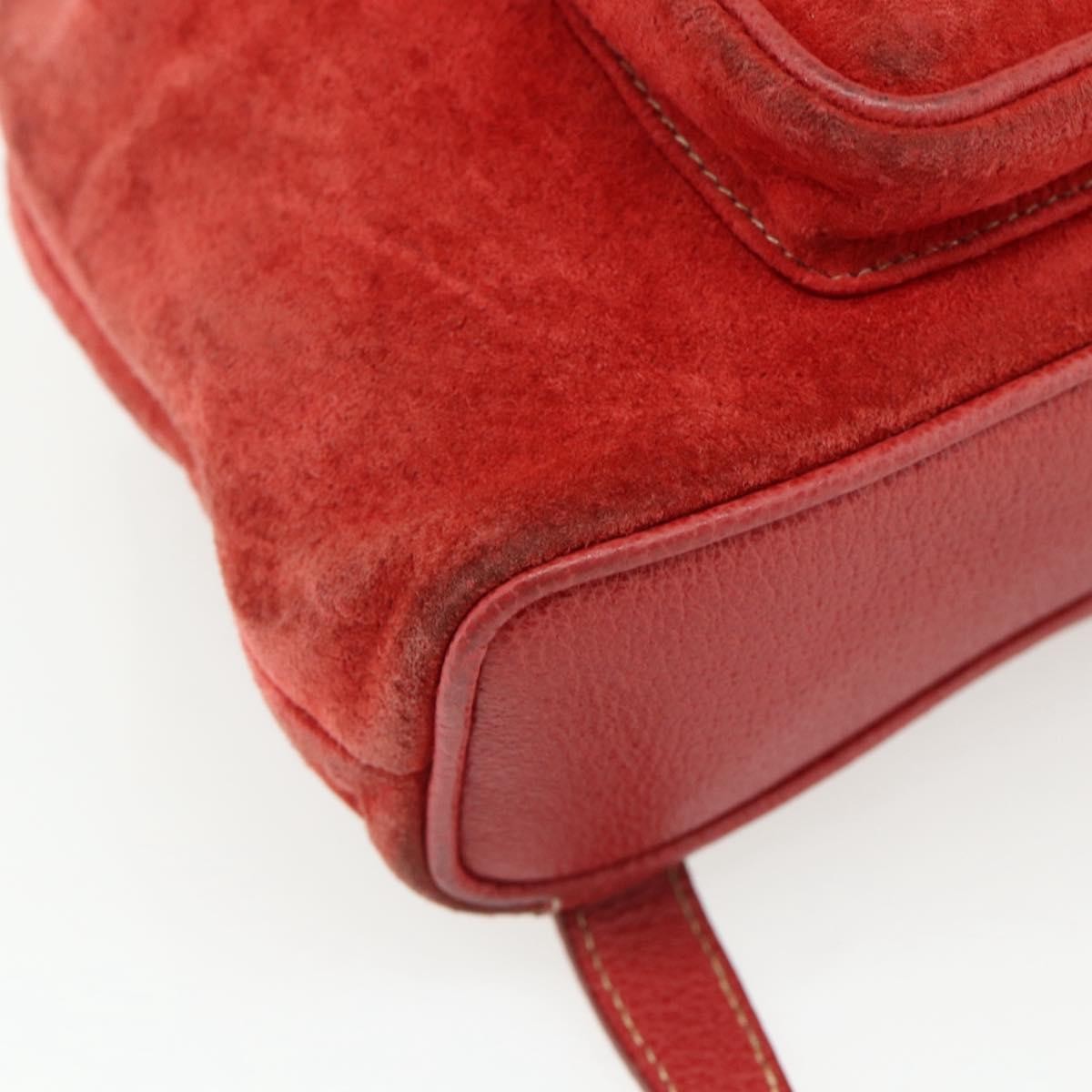 Gucci Gucci bamboo backpack daim, Red, Suede, Backpack